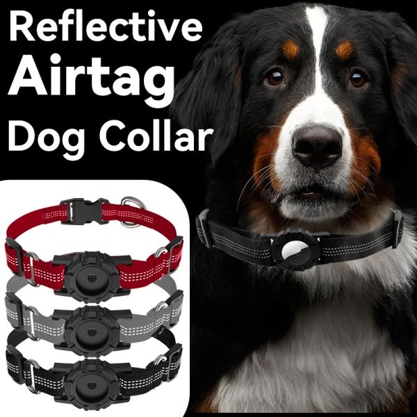 Halsbänder AirTag-Hundehalsband, integriertes Hundehalsband mit Apple AirTag-Halter, reflektierendes GPS-Katzenhalsband, Tracker-Katzenhalsbänder für Katze und Hund