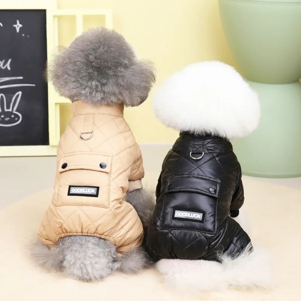 Strampler Welpenkleidung Winter Herbst Pullover Katze Warme Overalls Kleiner Hund Wasserdichter Mantel Modegeschirr Yorkshire Bulldogge Chihuahua