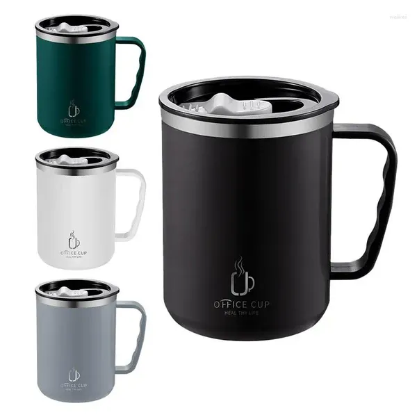 Tassen Isolierte Kaffeetasse Langlebige Cappuccino-Tassen aus Edelstahl 500 ml Reisebecher mit Deckel und Griff für Camping