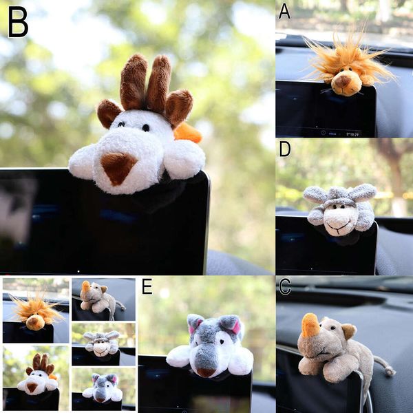 Nuove bambole di peluche per auto carine Leone divertente display sul cruscotto Decorazione di interni per auto Animali di peluche Ornamenti per moto