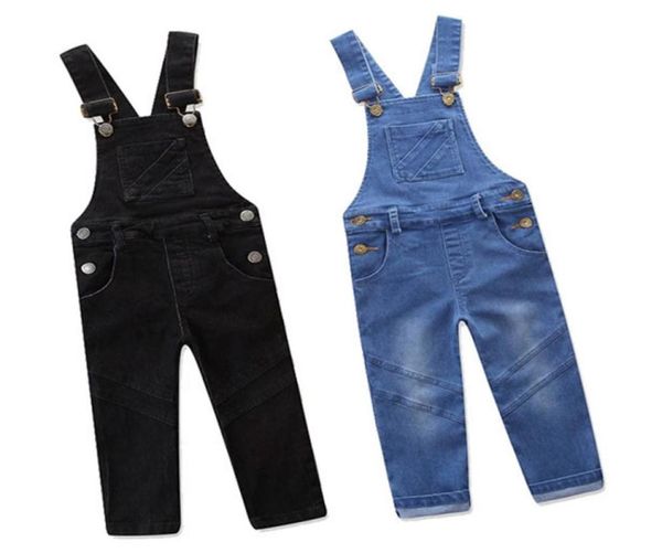 Compras on-line crianças denim geral unissex meninos e meninas calças de carga suspender macacão moda crianças jeans 181121021013016