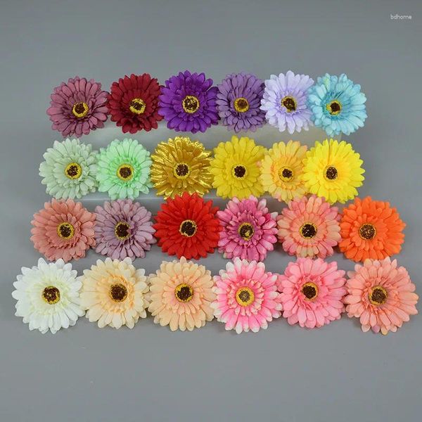 Flores decorativas simuladas crisântemo africano flor decoração acessórios para o cabelo adereços de tiro à beira-mar diy ventilador artesanal decoração para casa