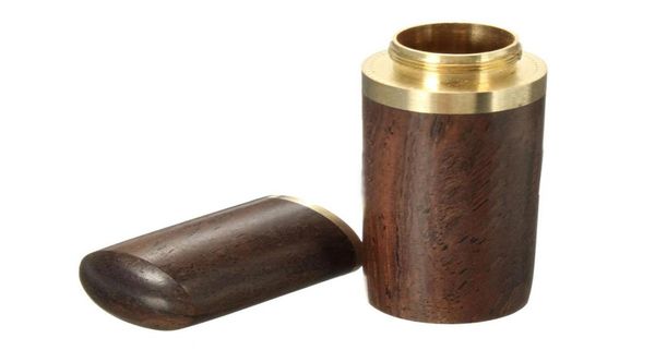 Suporte de palito de madeira de ébano mini caixa caminhadas artesanato portátil presente artesanal 818cm4353234