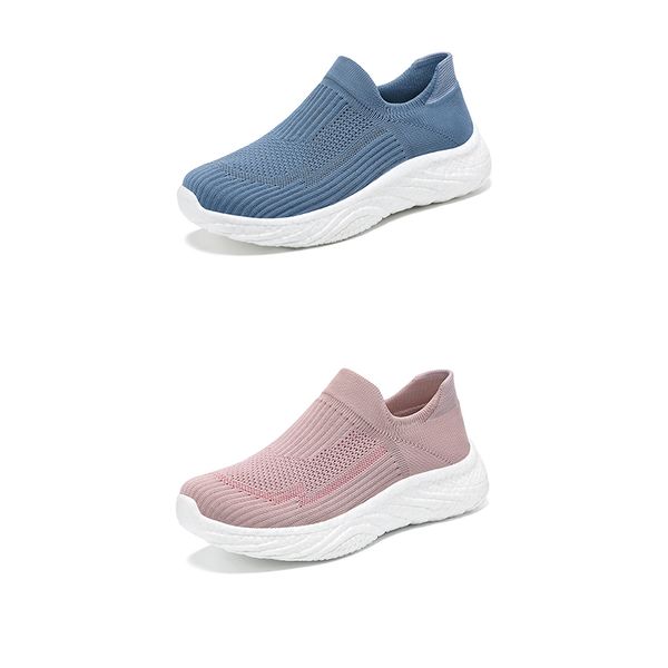 Donne Scarpe 2024 Nuove scarpe sportive per il tempo libero Scarpe da corsa Sole Scheroni pigri Trend Edition Korean Flying Weaving One Step Single Scarpe Gai 032 XJ Gai