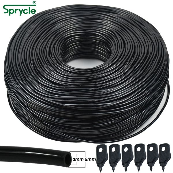 Spruzzatori Sprycle 5140m 3/5mm Tubo in PVC Micro Sistema di irrigazione a goccia con Puncher 1/8 '' Tubo da giardino Freccia Gocciolatore Piante Serra