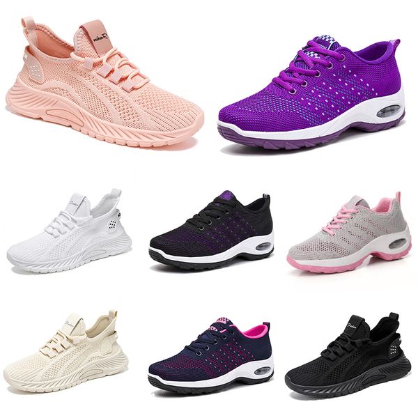 New Women Women Classic Shoes Men Men, executando sapatos planos, sola de moda roxa branca preta esportes confortável bloqueio de cor Q9 50