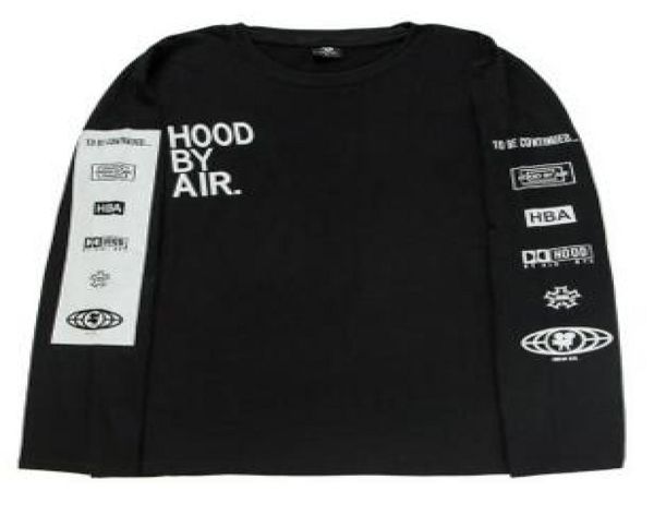 Nuovo 2017 Men039s Hood By Air Magliette a maniche lunghe Uomo Magliette Hip Hop Been Trill Magliette stampate Uomo Camisetas Abbigliamento4624488