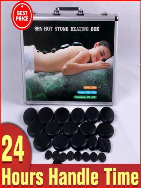 28-teiliges Set Power Massage Stone Set Stone mit 220 V 110 V Heizbox Basalt Massage Stone3872091