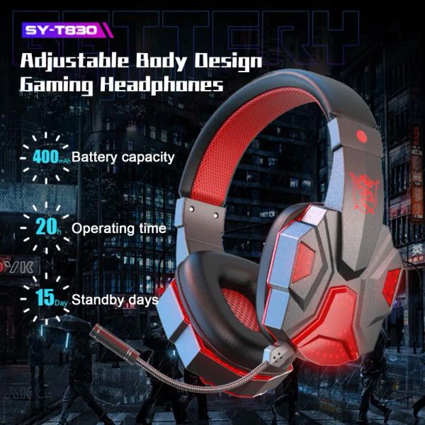 Kopfhörer Gaming Headset Wireless Headset Surround Sound RGB LED 7.1 Gaming Kopfhörer mit Noise Cancelling Mikrofon für PS4 PC Switch Gamer