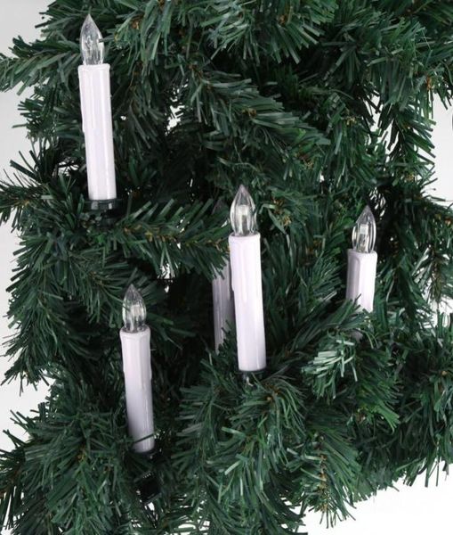 10pc LED Candle Light com clipes Home Party Wedding Xmas Tree Decor Controle Remoto Flameless Cordless Christmas Candles Light Y1977712