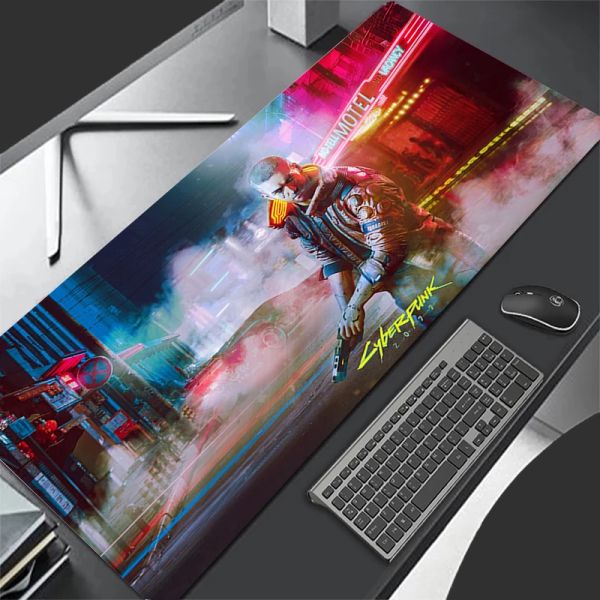 Almofadas Razer Cyberpunk 2077 Grande Gaming Mouse Pad Floral Mousepad Gamer 900x400 Borracha Tapetes de teclado Tapete de mesa Mausepad Tapete