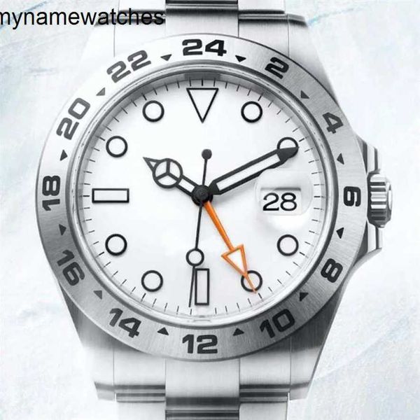 Top Rolaxs Assista Relógios Suíços Automático 2 Seleção de Cores 42mm 2813 Movimento Relógios de Pulso com Ásia Modificado Explorer Mostrador Branco Preto Ii Relógios Masculinos2388