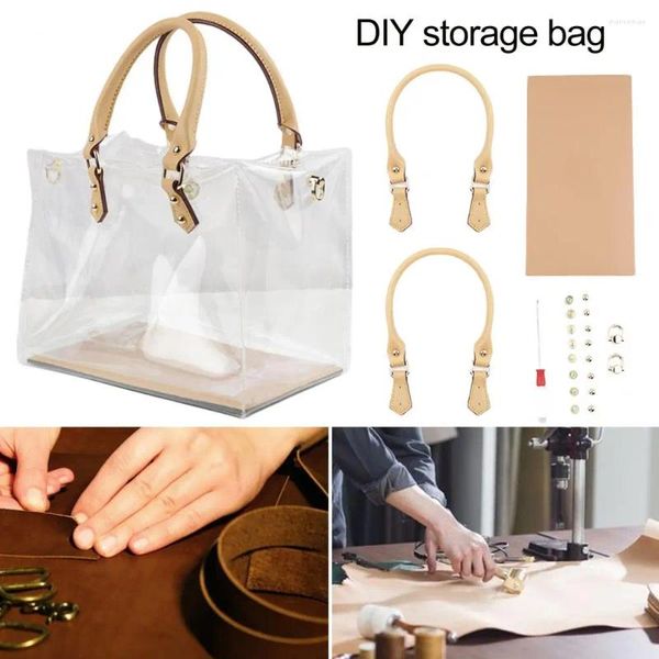 Sacos de armazenamento DIY Saco À Prova D 'Água PVC Tote Fazendo Kit com Acessórios Artesanais Bolsa Conjunto de Ferramentas para Transparente Handmade