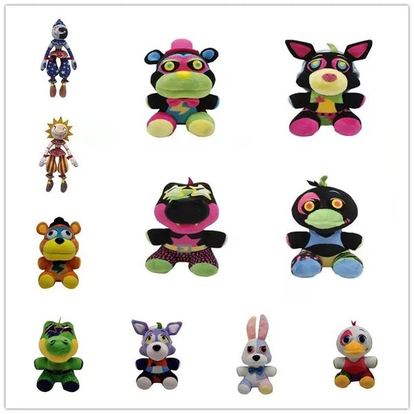 18cm brinquedo de pelúcia kawaii freddies animal foxy bonnie urso com nervuras brinquedo de pelúcia para presentes de aniversário das crianças