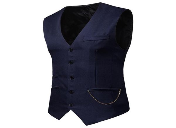 Boate corrente colete masculino 2019 nova marca único breasted terno colete masculino negócios casual smoking vestido coletes gilet uomo4792320