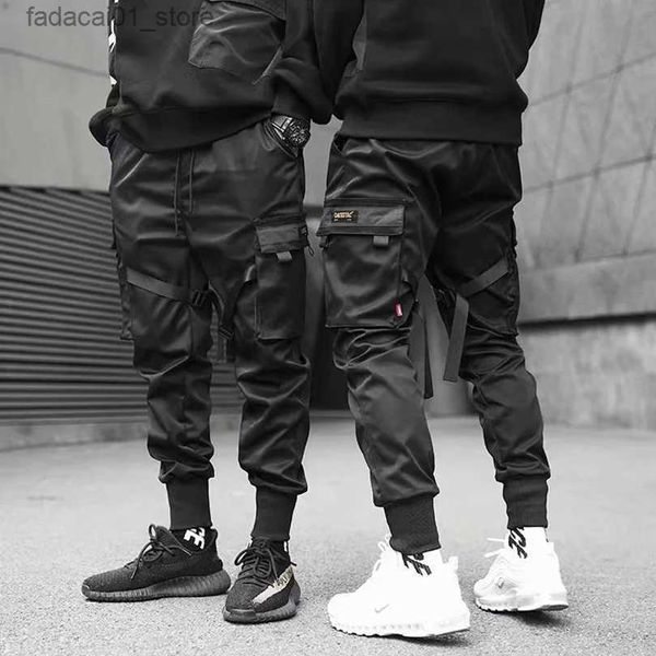 Calças masculinas calças techwear algodão streetwear preto carga calças juventude harem calças joggong roupas esportivas na moda jogger 2023 q240305