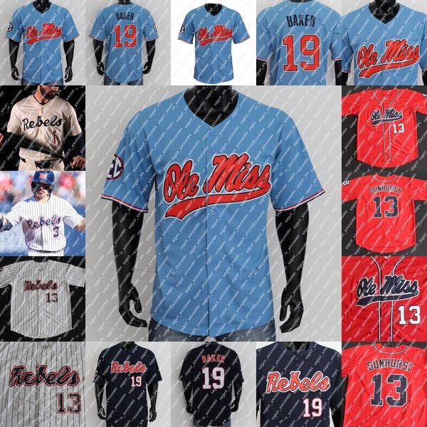 Ole Miss Rebels Beyzbol Jersey Jackson Ross Ethan Groff Andrew Fischer Luke Tepesi Gunnar Dennis Ethan Lege Reagan Burford Jacob Gonzalez Lance Lynn