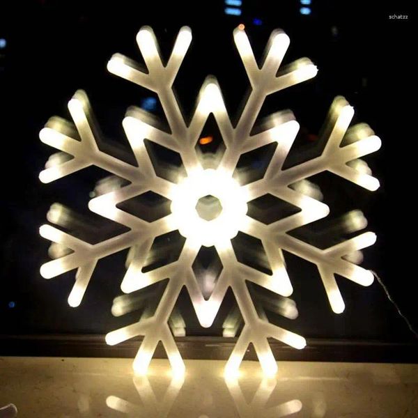 Decorazioni natalizie 1 pz LED fiocco di neve lampada da esterno impermeabile albero di Natale pendente goccia festa ornamenti per piante da giardino con spina europea