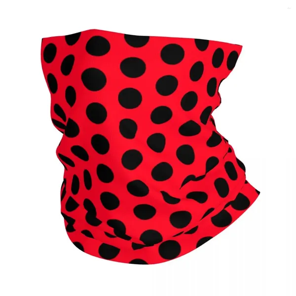 Bandanas clássico geométrico preto e vermelho bolinhas inverno bandana pescoço mais quente mulheres homens caminhadas acampamento tubo cachecol rosto bandana gaiter