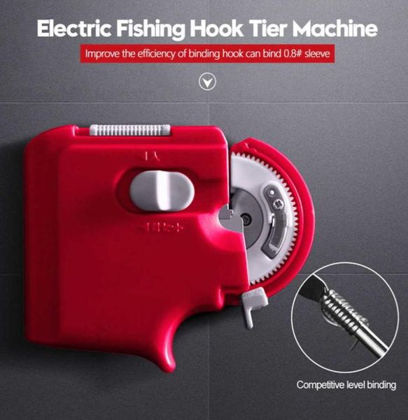 Novo automático portátil elétrico gancho de pesca camada máquina acessórios de pesca gravata rápida ganchos de pesca linha amarrando dispositivo equipamento8393819