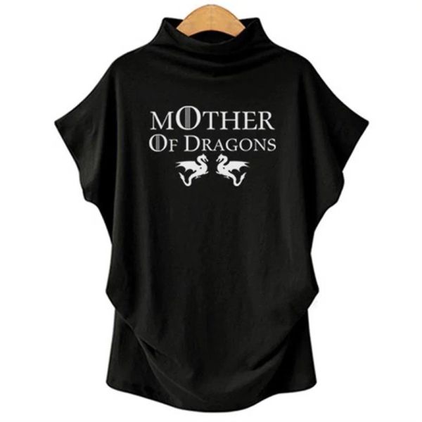 Футболка 2022, летняя женская одежда, водолазка с короткими рукавами, женская футболка «Мать драконов», хлопковый женский топ, летние топы для девочек