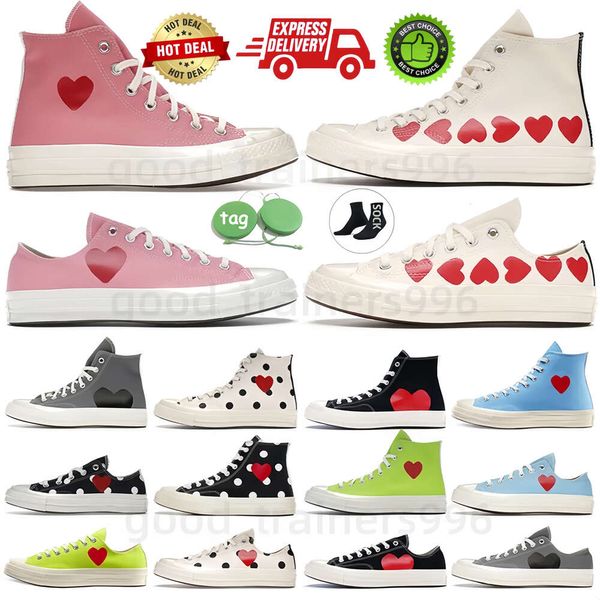 Klasik 70 All Star Çok Kalp Tuval Ayakkabı Tasarımcısı Kadınlar Erkek Chucks Taylors Yüksek Sneaker Platform Stras Ayakkabı Ortak Adı Erkek Kampüs Kampüs Tuval SN 97S7
