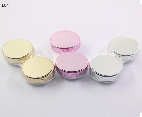 Caixas plásticas coloridas de maquiagem iguais às anteriores, caixas de contato em cor ocre whole4784447