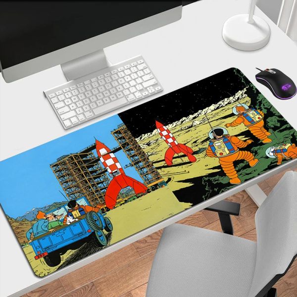 Pedler Tintin Maceraları Büyük Oyun Mouse Pad Bilgisayar Dizüstü Bilgisayar Mousepad Klavye Pad Masası Mat PC Gamer Mouse Mat XL Mausepad