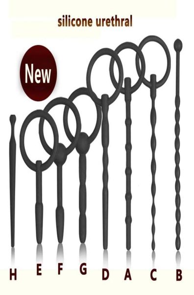 8pcslotsilicone urethral sound männlicher Masturbator Penisdilatator Cock Plug Insert Rod Sounding Sexspielzeug für Männer CBT Harnröhre3183318