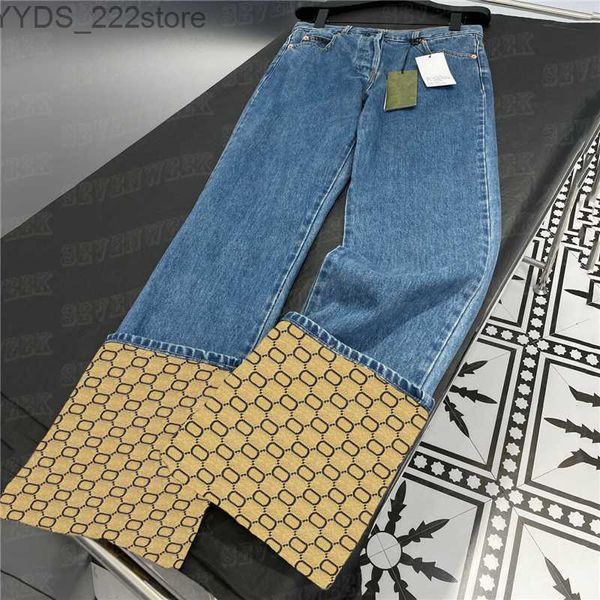 Jeans Classic Letter Denim Designer Flipped Jeans Streetwear High Waist Street Style Hose Jean 240304