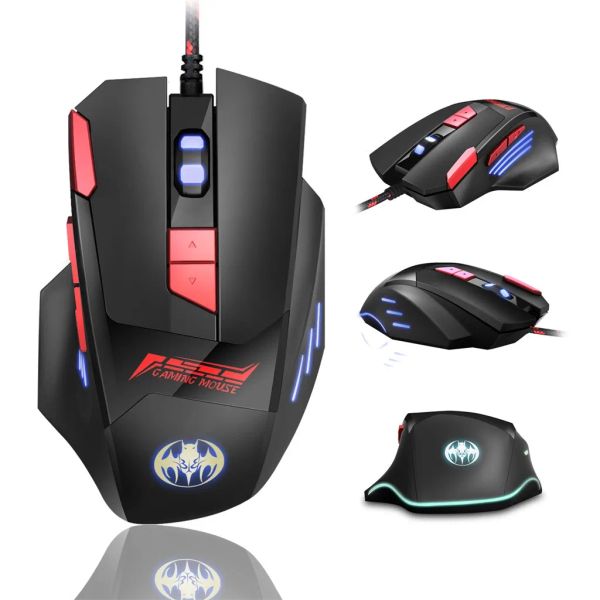 Ratos GM18 Optical 4Gears Ergonômico Mouse Gaming 3200DPI Bloodbat Design Wired Mouse Baixo Ruído Portátil Ergonômico Silencioso Chaves