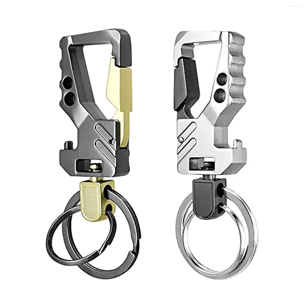Keychains 2pcs Car Carabiner Edelstahl Hochleistungsmodischer Flaschenöffner Schlüsselbund tragbar mit Clip Multi -Funktion für Männer Frauen