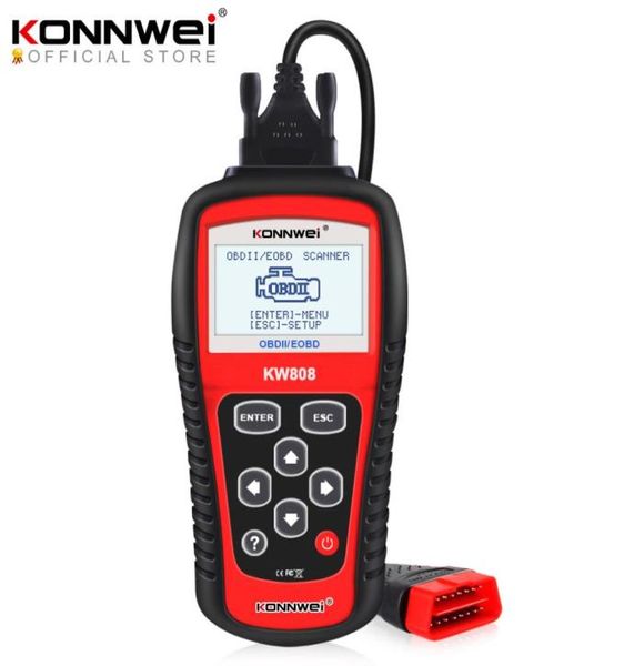 Konnwei kw808 obd ferramentas de diagnóstico do carro scanner obd2 auto motor automotivo fualt reader1098223