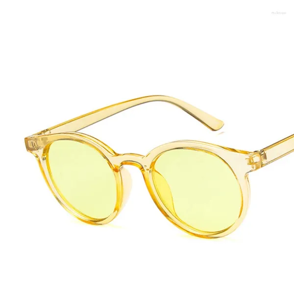 Occhiali da sole HAPTRON 2024 Rosso Blu Rotondo Donna Brand Designer Moda Rosa Giallo Occhiali da sole Vintage Retro Shades