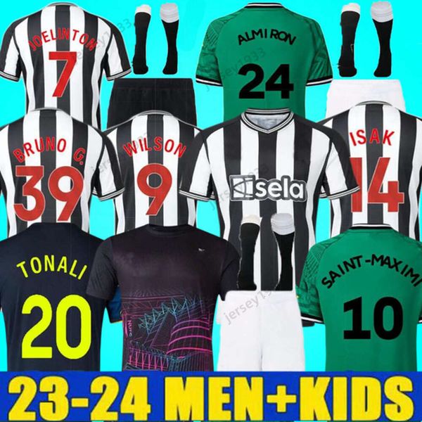 Tonali Futbol Formaları Çocuk Kiti 2023 2024 Bruno G. Wilson Saint Maximin Isak Futbol Gömlek Kalecisi Evde Üçüncü Set Fan Oyuncu Versiyonu