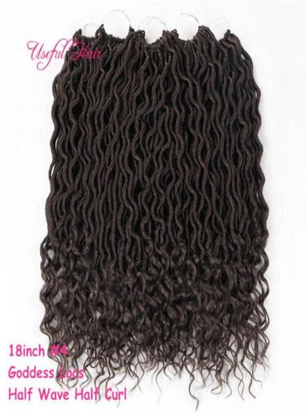 18 polegadas trança sintética crochê cabelo deusa locs falso bloqueios encaracolados tranças de crochê sintético hari extensões para mulheres negras m3443822