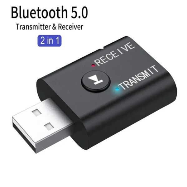 Alto -falantes BT5.0 Adaptador Bluetooth Receptor de áudio sem fio e transmissor dupla função Bluetooth 5.0 DONGLE USB PAR