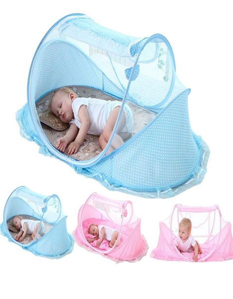 03 anni Culla Biancheria da letto per bambini Zanzariera Lettino pieghevole portatile Culla Zanzariera in cotone Lettino da viaggio per dormire Set9439142