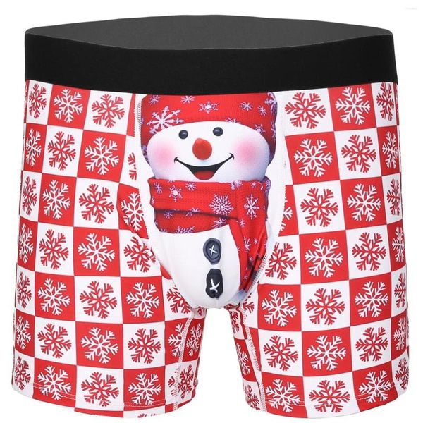 Mutande Uomo Pantaloncini Natalizi per Adulti Mutandine Intimo per Feste di Natale Cintura Elastica Boxer Slip Elastico Traspirante da Notte