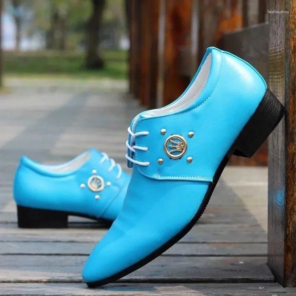 Sapatos de vestido verão couro homens 2024 sapato masculino moda italiana negócios luxo mocassins coloridos