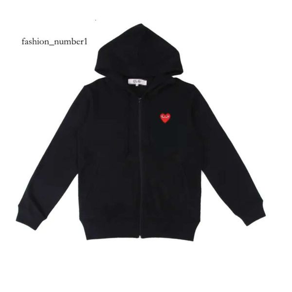 Commes Hoodie Masculino Moletons Moletons Designer Cdgs Hoodie Com Des Garcons PLAY Moletom CDG Red Heart Zip Up Hoodie Marca Azul Marinho Tamanho XL Play Hoodie 3469 311