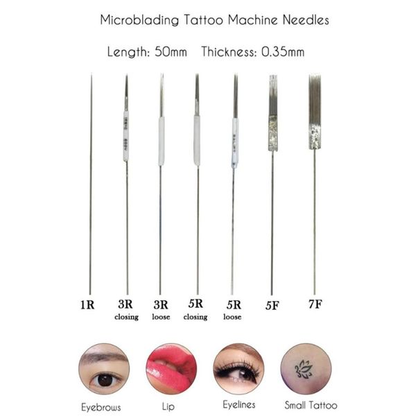 Microblading-Maschinennadeln, Augenbrauen-Maschine, Tattoo-Nadeln, Permanent-Make-up, Tattoo-Zubehör, runde, flache Nadeln, Augenbrauen-Lippen-Bleach2316151