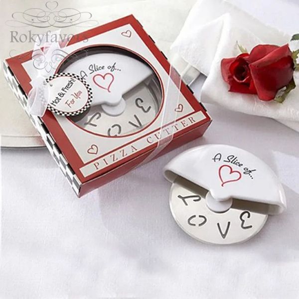 4 Stück Hochzeitsgeschenke „A Slice of Love“ Pizzaschneider, Partygeschenke, Brautparty, Jahrestag, Geschenke, Souvenir-Ideen