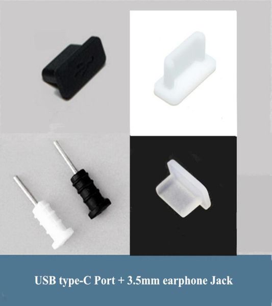 1000 Set Spina antipolvere Set di tappi USB TypeC Jack per auricolari 35mm Silicone per Samsung Galaxy S8 S8plus Huawei LG LETV8906591