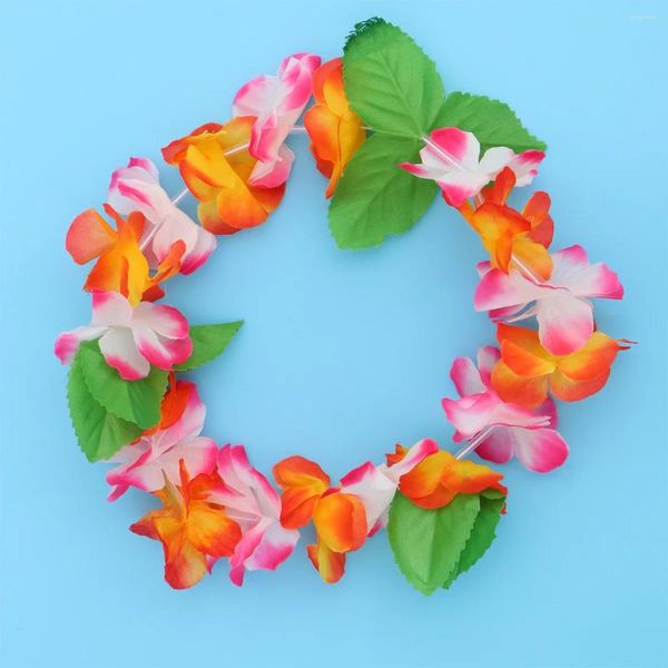 Fiori decorativi 6 pezzi decorazioni pendenti Hawaii fascia floreale puntelli festa a tema hawaiano ghirlanda ghirlanda camere per copricapo