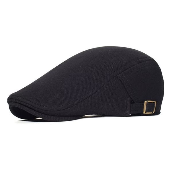 Berretti da strillone regolabili in cotone Uomo Donna Berretto casual Berretto piatto edera Morbido tinta unita Guida Cabbie Cappello unisex Nero Grigio Cappelli 20122860