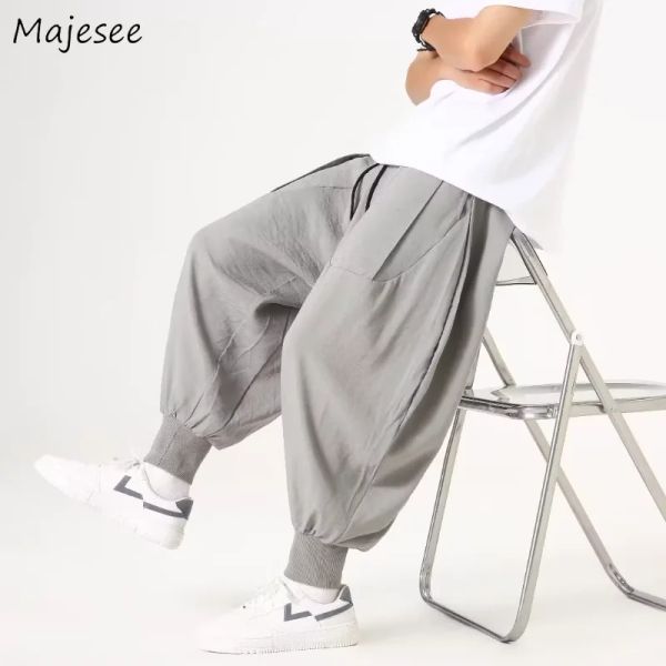Calça harém calças folgadas homens s3xl calça de verão adolescentes de moda de moda de moda hip hop
