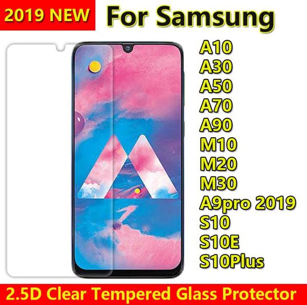 Protetor de tela de telefone de vidro temperado transparente 25D para Samsung Galaxy A10 A20 A20Core A20E A30 A40 A50 A60 A70 A80 A90 A10E A9 PRO 24828971