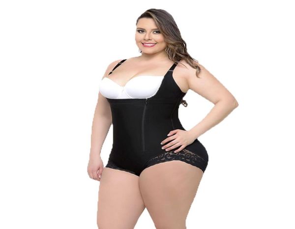 Mulheres shapers zíper s6xl sexy corpo shaper bunda levantador roupa interior emagrecimento bodysuit plus tamanho grande alta compressão push hip up wai2351324