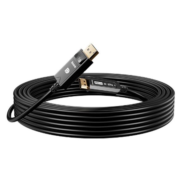 10 metros dp para hdmi macho para macho 4k60hz cabo de fibra óptica áudio e vídeo síncrono computador esports adaptador hd dp para linha hdmi